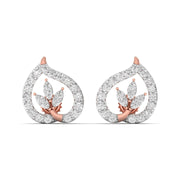 Teardrop Leaf Diamond Studs