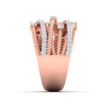 Modern Twist Design Gold & Diamond Ring