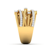 Modern Twist Design Gold & Diamond Ring