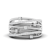 Modern Twist Design Gold & Diamond Ring