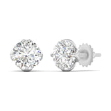 1.03 Carat Each Sparkling Solitaire Studs