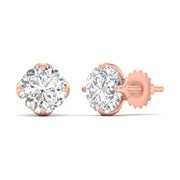 1.03 Carat Each Sparkling Solitaire Studs