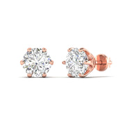 1 Carats Each Round Diamonds Studs