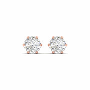 1 Carats Each Round Diamonds Studs