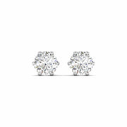 1 Carats Each Round Diamonds Studs