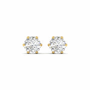 1 Carats Each Round Diamonds Studs