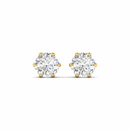 1 Carats Each Round Diamonds Studs