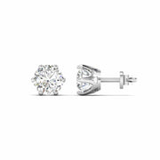1 Carats Each Round Diamonds Studs