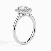 1.2 Heart Solitaire Diamond Halo Ring