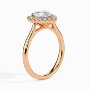 1.2 Heart Solitaire Diamond Halo Ring