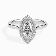 1 Carat Solitaire Marquise Diamond Halo Ring
