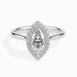 1 Carat Solitaire Marquise Diamond Halo Ring