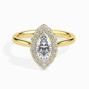 1 Carat Solitaire Marquise Diamond Halo Ring