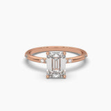 1 Carat Solitaire Diamond Emerald Essence Ring