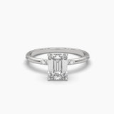 1 Carat Solitaire Diamond Emerald Essence Ring