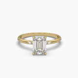 1 Carat Solitaire Diamond Emerald Essence Ring