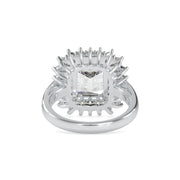 1.27 Carat Square Emerald Solitaire Crown Diamond Ring