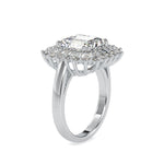 1.27 Carat Square Emerald Solitaire Crown Diamond Ring