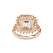 1.27 Carat Square Emerald Solitaire Crown Diamond Ring