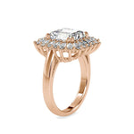 1.27 Carat Square Emerald Solitaire Crown Diamond Ring