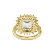 1.27 Carat Square Emerald Solitaire Crown Diamond Ring