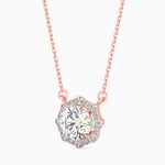 1 Carat Centre Solitaire Round Diamond Halo Pendant