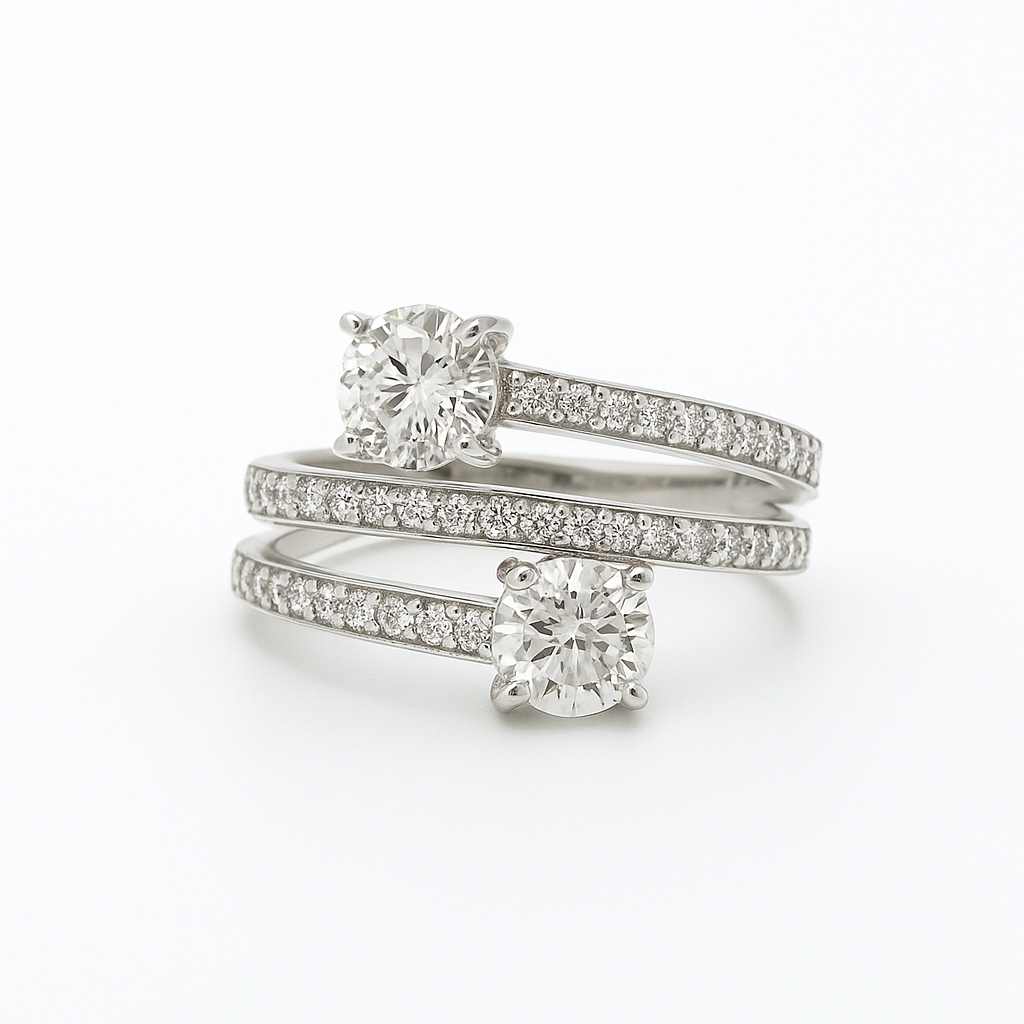 Open Two-Layer diamond Ring – Jewel Boss
