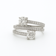 Open Two-Layer diamond Ring