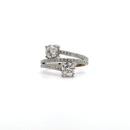 Open Two-Layer diamond Ring
