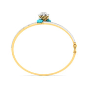 Floral Blue Stone Kada Bracelet