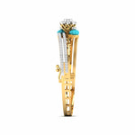 Floral Blue Stone Kada Bracelet