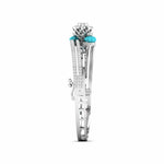Floral Blue Stone Kada Bracelet