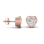 2 Carat Each Heart Shape Solitaire Diamond  Earrings