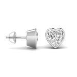 2 Carat Each Heart Shape Solitaire Diamond  Earrings