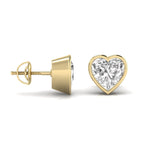 2 Carat Each Heart Shape Solitaire Diamond  Earrings