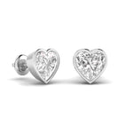 2 Carat Each Heart Shape Solitaire Diamond  Earrings