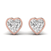 1.5 Carat Each Heart Shape Solitaire Diamond Studs