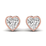 2 Carat Each Heart Shape Solitaire Diamond  Earrings