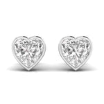 2 Carat Each Heart Shape Solitaire Diamond  Earrings