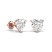 1.5 Carat Each Heart Shape Solitaire Earring