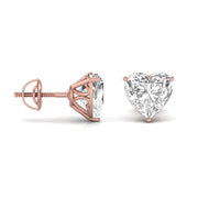 1.5 Carat Each Heart Shape Solitaire Earring