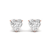 2 Carat Each Heart Shape Solitaire Diamond  Earring