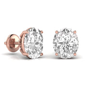 2 Carat Each Oval Shape Diamond Earrings