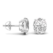 2 Carat Each Oval Shape Diamond Earrings