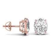 2 Carat Each Oval Shape Diamond Earrings