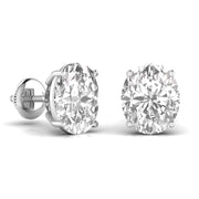 2 Carat Each Oval Shape Diamond Earrings