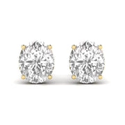 2 Carat Each Oval Shape Diamond Earrings
