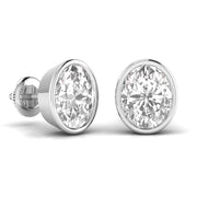 1.5 Carat Each Oval Shape Solitaire Diamond Studs