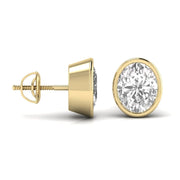 2 Carat Each Oval Solitaire Diamond Earrings