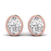 1.5 Carat Each Oval Shape Solitaire Diamond Studs
